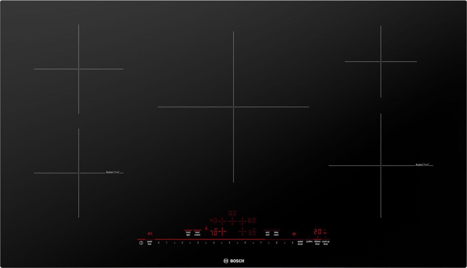 BOSCH NIT8660UC 800 Series Induction Cooktop 36'' Black, surface mount without frame NIT8660UC