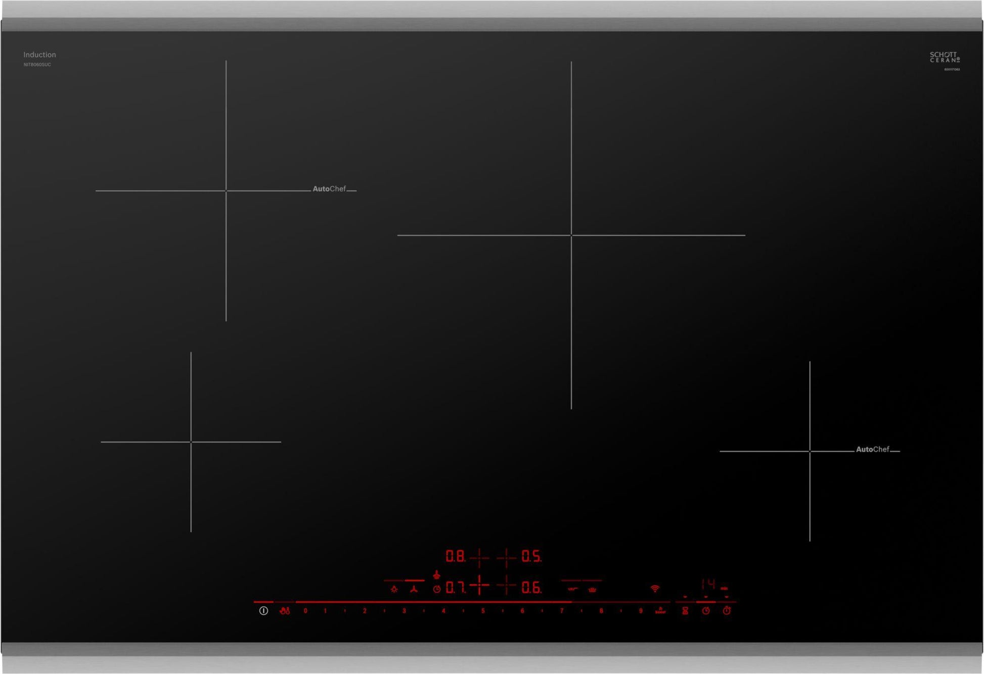BOSCH NIT8060SUC 800 Series Induction Cooktop 30'' Black, surface mount with frame NIT8060SUC