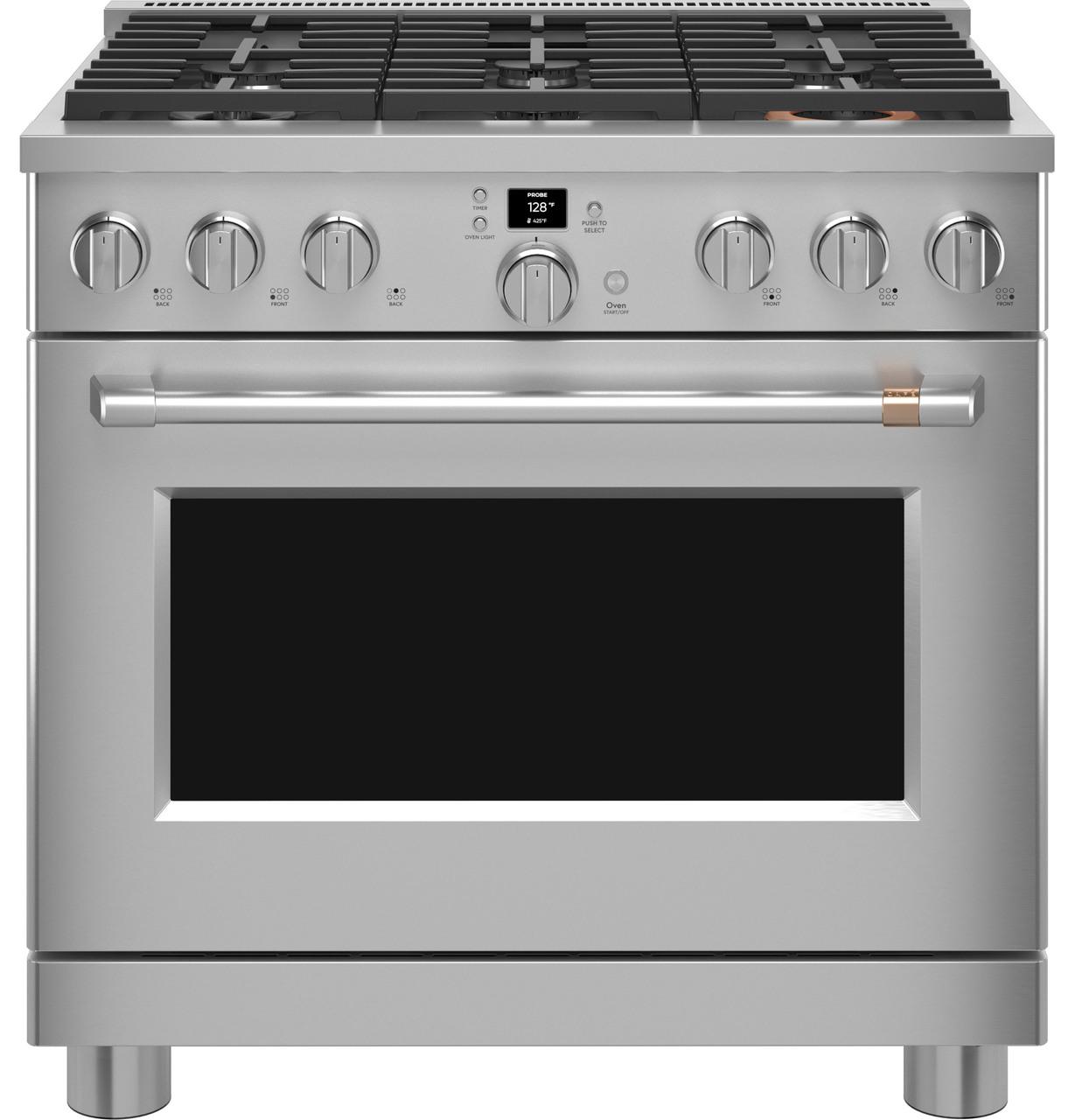 CAFE CGY366P2TS1 Cafe(TM) 36" Smart All-Gas Commercial-Style Range with 6 Burners (Natural Gas)