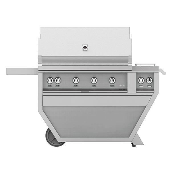 HESTAN GMBR42CX2NG 42"grill, (3)trellis, (1)sear, Rotis, DLX.CART W/dbl Side Burner-ng