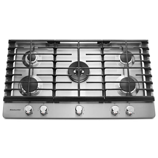 KITCHENAID KCGS556ESS 36" 5-Burner Gas Cooktop
