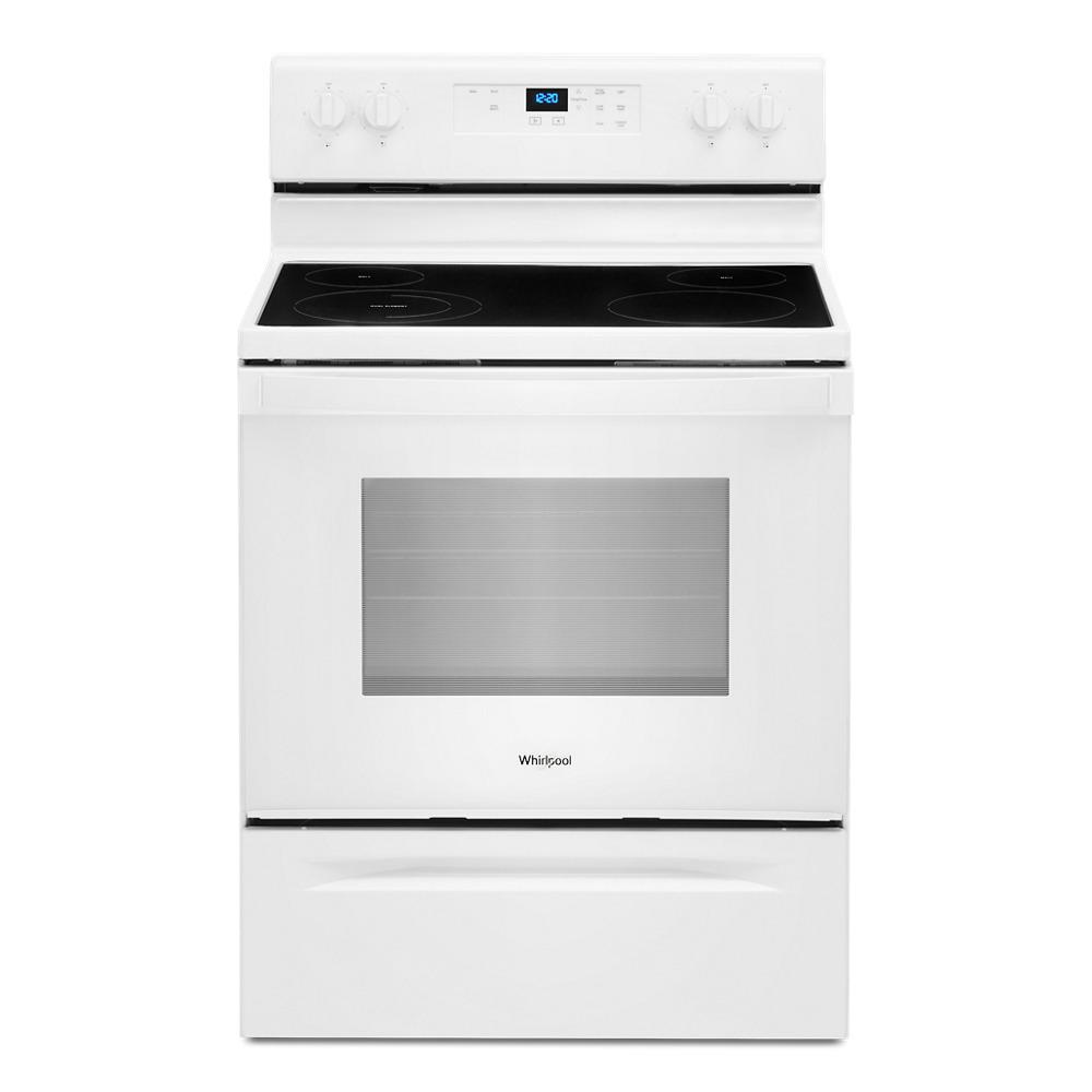 WHIRLPOOL WFE320M0JW 5.3 cu. ft. electric range with Keep Warm Setting.