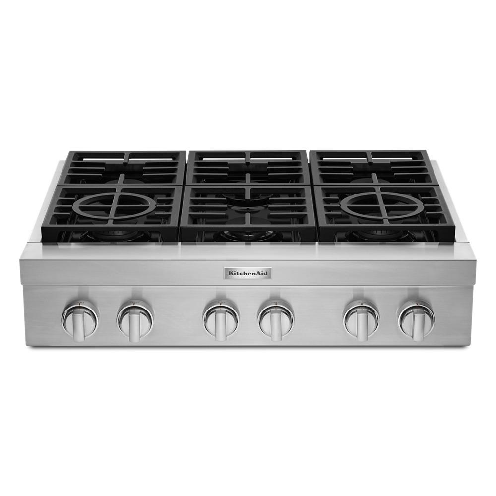 KITCHENAID KCGC506JSS KitchenAid(R) 36'' 6-Burner Commercial-Style Gas Rangetop
