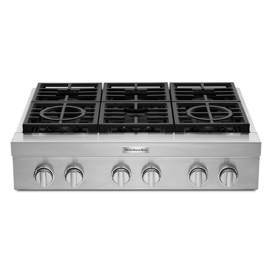 KITCHENAID KCGC506JSS KitchenAid(R) 36'' 6-Burner Commercial-Style Gas Rangetop