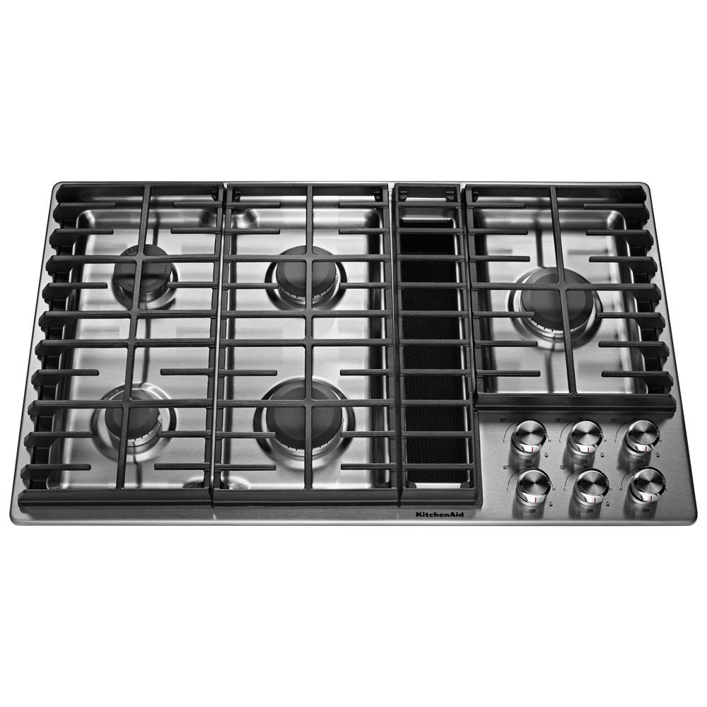 KITCHENAID KCGD506GSS 36" 5 Burner Gas Downdraft Cooktop