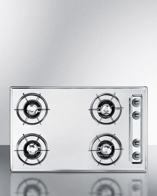 SUMMIT ZNL05P 30" Wide 4-burner Gas Cooktop