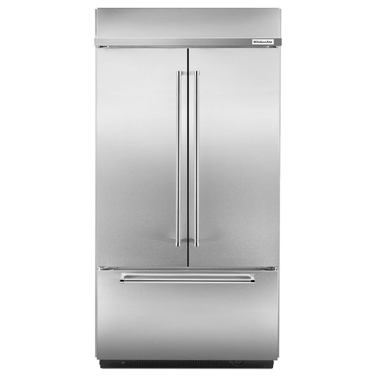 KITCHENAID KBFN502ESS 24.2 Cu. Ft. 42" Width Built-In Stainless French Door Refrigerator with Platinum Interior Design
