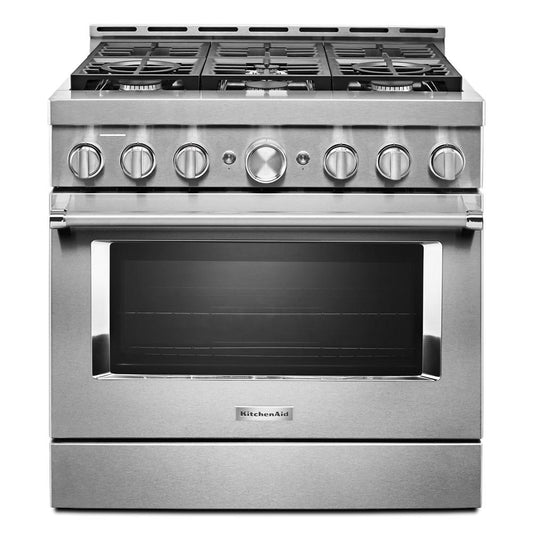 KITCHENAID KFGC506JSS KitchenAid(R) 36'' Smart Commercial-Style Gas Range with 6 Burners