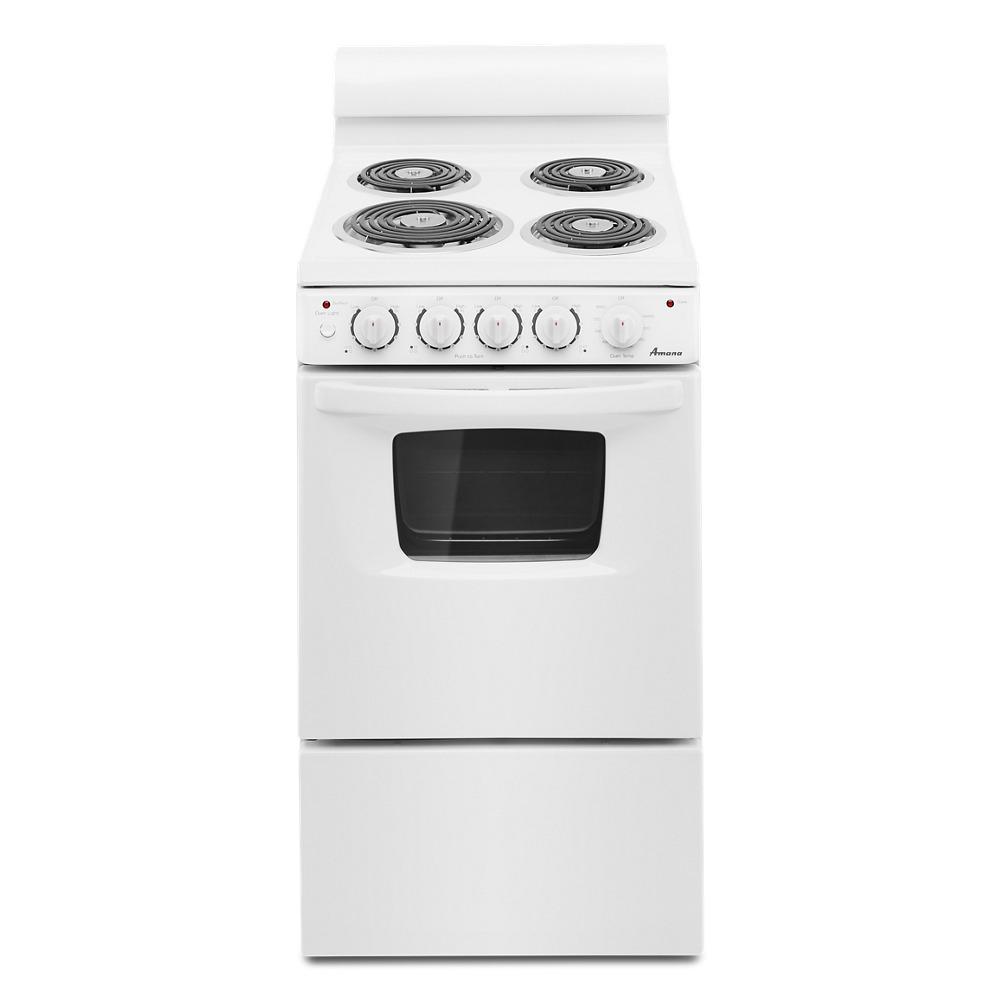 AMANA AEP222VAW 20-inch Electric Range Oven with Versatile Cooktop - White