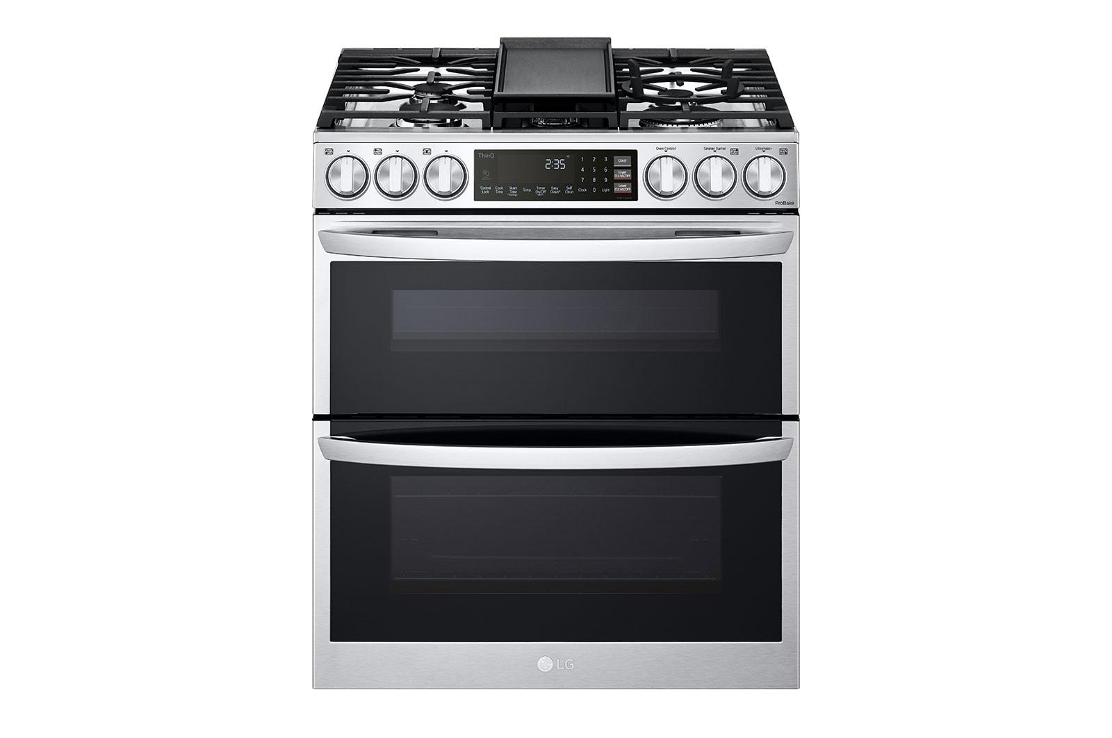 LG LTGL6937F 6.9 cu. ft. Smart InstaView(R) Gas Double Oven Slide-in Range with ProBake(R) Convection, Air Fry, and Air Sous Vide