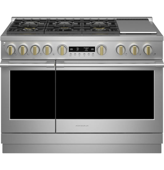 MONOGRAM ZDP486NDTSS Monogram 48" Dual-Fuel Professional Range with 6 Burners and Griddle (Natural Gas)