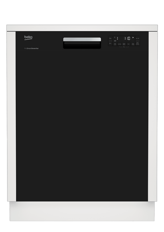 BEKO DUT25401B Tall Tub Black Dishwasher, 14 place settings, 48 dBa, Front Control