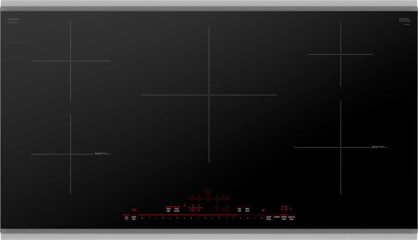 BOSCH NIT8660SUC 800 Series Induction Cooktop 36'' Black, surface mount with frame NIT8660SUC