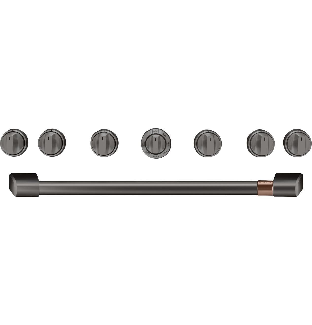 CAFE CXPR6HKPMBT Cafe(TM) 36" Brushed Black Handle & Knob Set for Pro Range and Rangetop