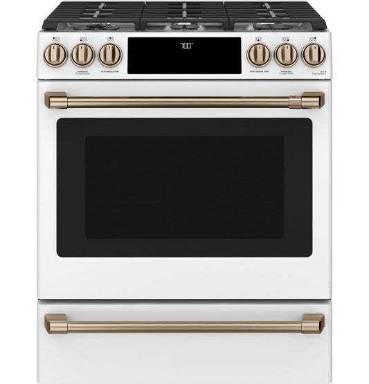 CAFE CGS700P4MW2 Cafe(TM) 30" Smart Slide-In, Front-Control, Gas Range with Convection Oven