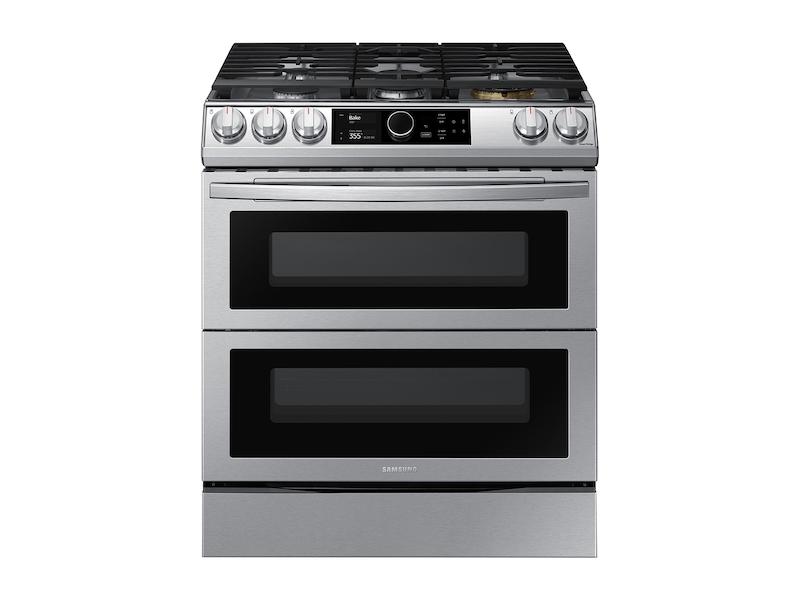 SAMSUNG NX60T8751SS 6.0 cu ft. Smart Slide-in Gas Range with Flex Duo(TM), Smart Dial & Air Fry in Stainless Steel
