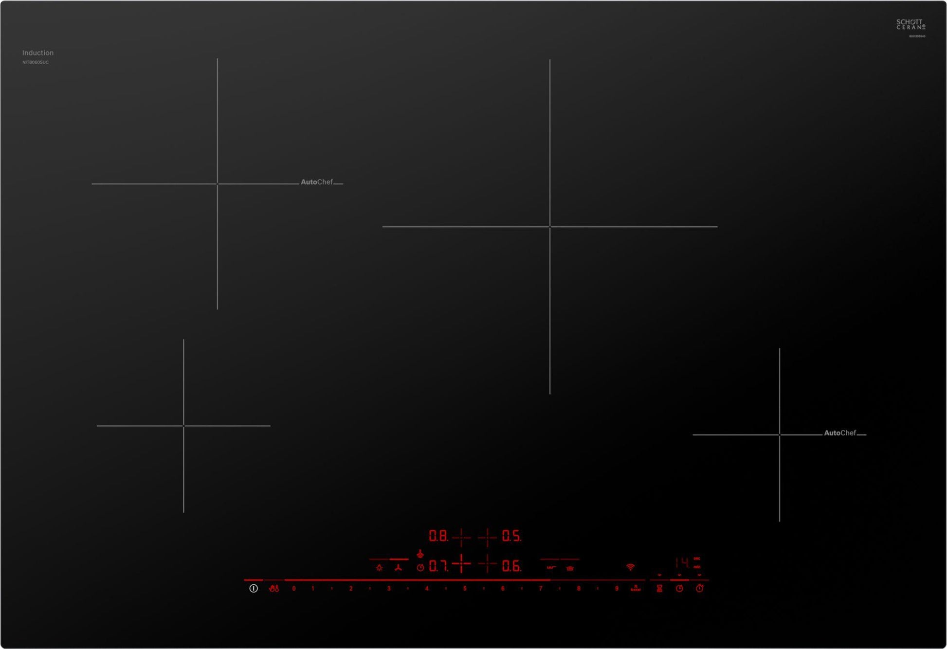 BOSCH NIT8060UC 800 Series Induction Cooktop 30'' Black, surface mount without frame NIT8060UC