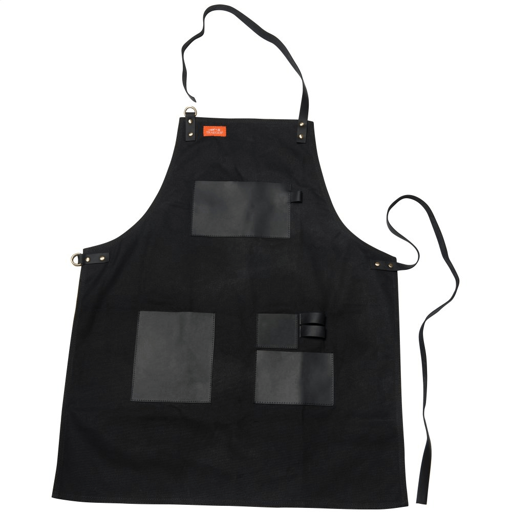 TRAEGER GRILLS APP155 Grilling Apron - Black Canvas & Leather L