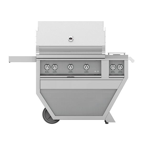 HESTAN GMBR36CX2NG 36"grill, (2)trellis, (1)sear, Rotis, DLX.CART W/DBL.SIDE Burner-ng