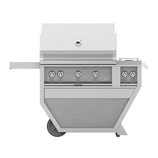 HESTAN GMBR36CX2NG 36"grill, (2)trellis, (1)sear, Rotis, DLX.CART W/DBL.SIDE Burner-ng