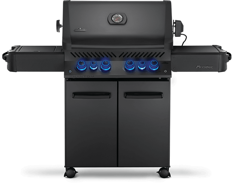 NAPOLEON BBQ P500RSIBNMK3PHM Phantom Prestige 500 RSIB with Infrared Side and Rear Burners , Matte/Matt Black , Natural Gas