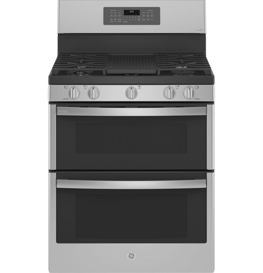 GE APPLIANCES PGB965YPFS GE Profile(TM) 30" Free-Standing Gas Double Oven Convection Fingerprint Resistant Range with No Preheat Air Fry
