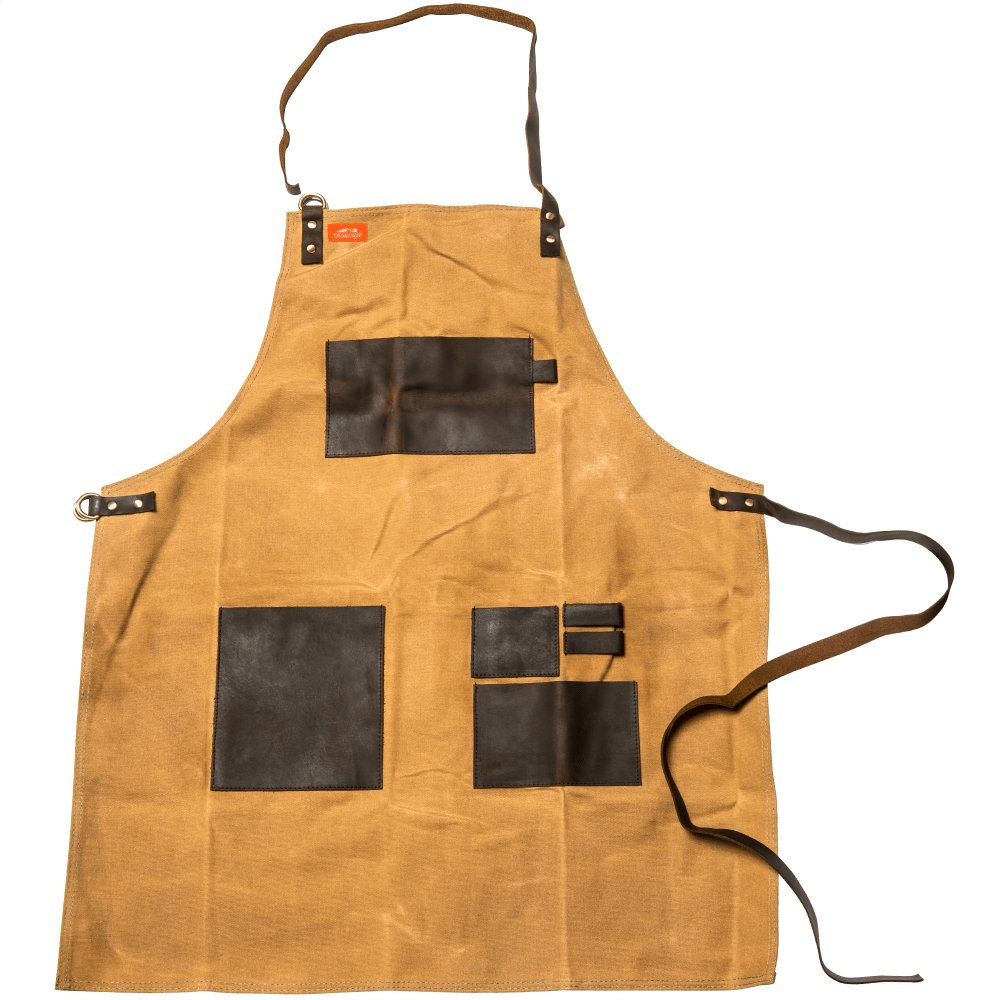 TRAEGER GRILLS APP196 Grilling Apron - Brown Canvas & Leather L
