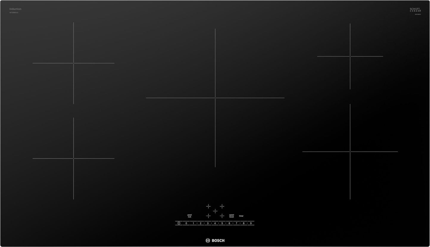 BOSCH NIT5660UC 500 Series Induction Cooktop 36'' Black, surface mount without frame NIT5660UC