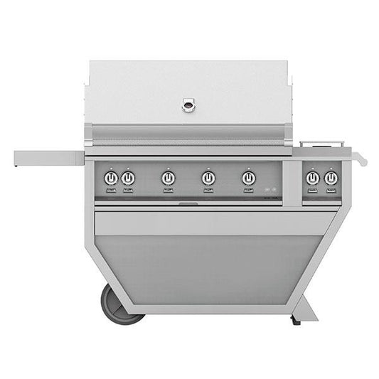 HESTAN GMBR42CX2NG 42"grill, (3)trellis, (1)sear, Rotis, DLX.CART W/dbl Side Burner-ng