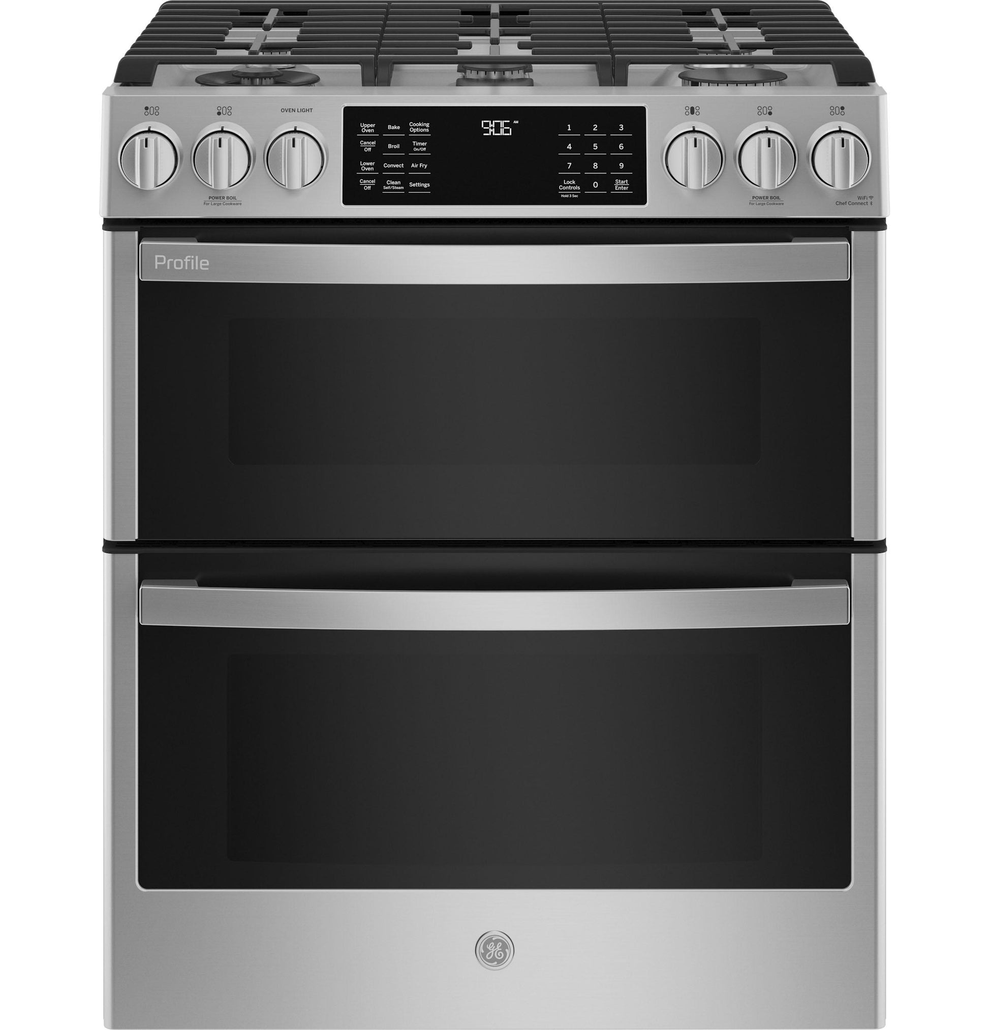 GE APPLIANCES PGS960YPFS GE Profile(TM) 30" Smart Slide-In Front-Control Gas Double Oven Convection Fingerprint Resistant Range