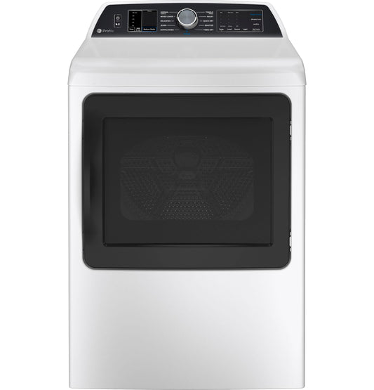 GE APPLIANCES PTD70EBSTWS GE Profile(TM) 7.4 cu. ft. Capacity Smart aluminized alloy drum Electric Dryer with Sanitize Cycle and Sensor Dry