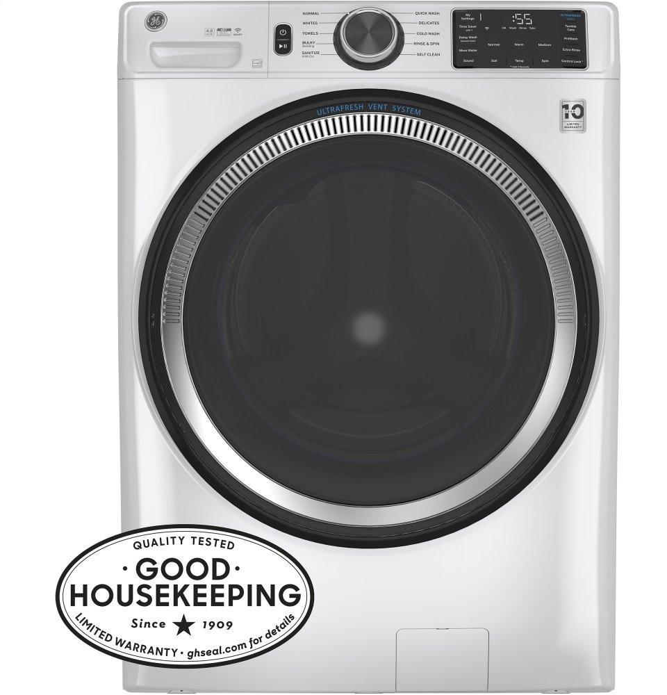 GE APPLIANCES GFW550SSNWW GE(R) 4.8 cu. ft. Capacity Smart Front Load ENERGY STAR(R) Washer with UltraFresh Vent System with OdorBlock(TM) and Sanitize w/Oxi