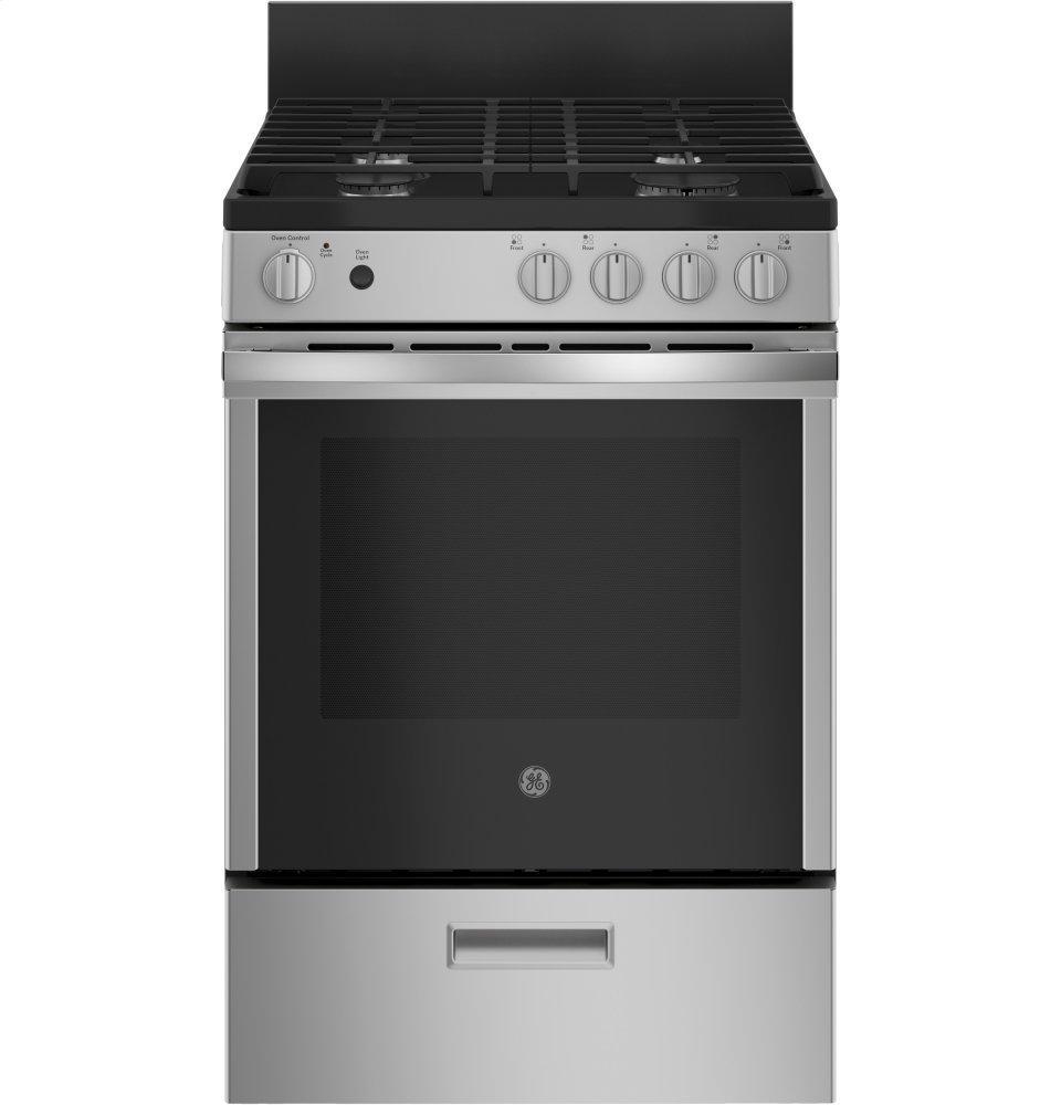 GE APPLIANCES JGAS640RMSS GE(R) 24" Steam Clean Free-Standing/Slide-in Gas Range