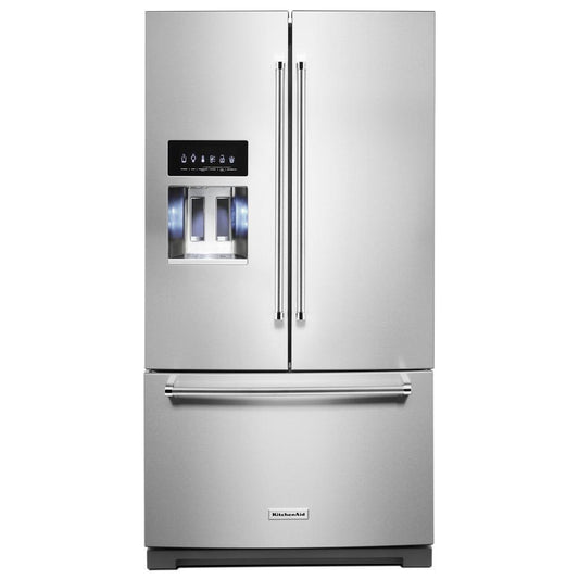 KITCHENAID KRFF577KPS 26.8 Cu. Ft. Standard-Depth French Door Refrigerator with Exterior Ice and Water Dispenser