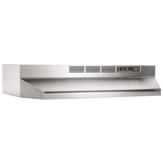 BROAN 413004 Broan(R) 30-Inch Ductless Under-Cabinet Range Hood, Stainless Steel