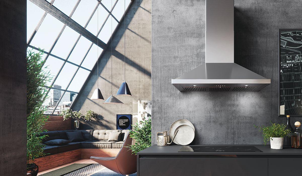 FABER NOPR30SSV 30" pyramid shape wall hood with Variable Air Management