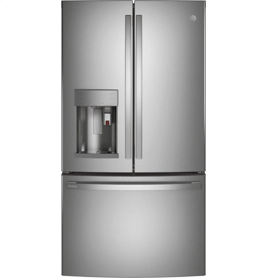GE APPLIANCES PYE22PYNFS GE Profile(TM) Series ENERGY STAR(R) 22.1 Cu. Ft. Smart Counter-Depth Fingerprint Resistant French-Door Refrigerator with Keurig(R) K-Cup(R) Brewing System