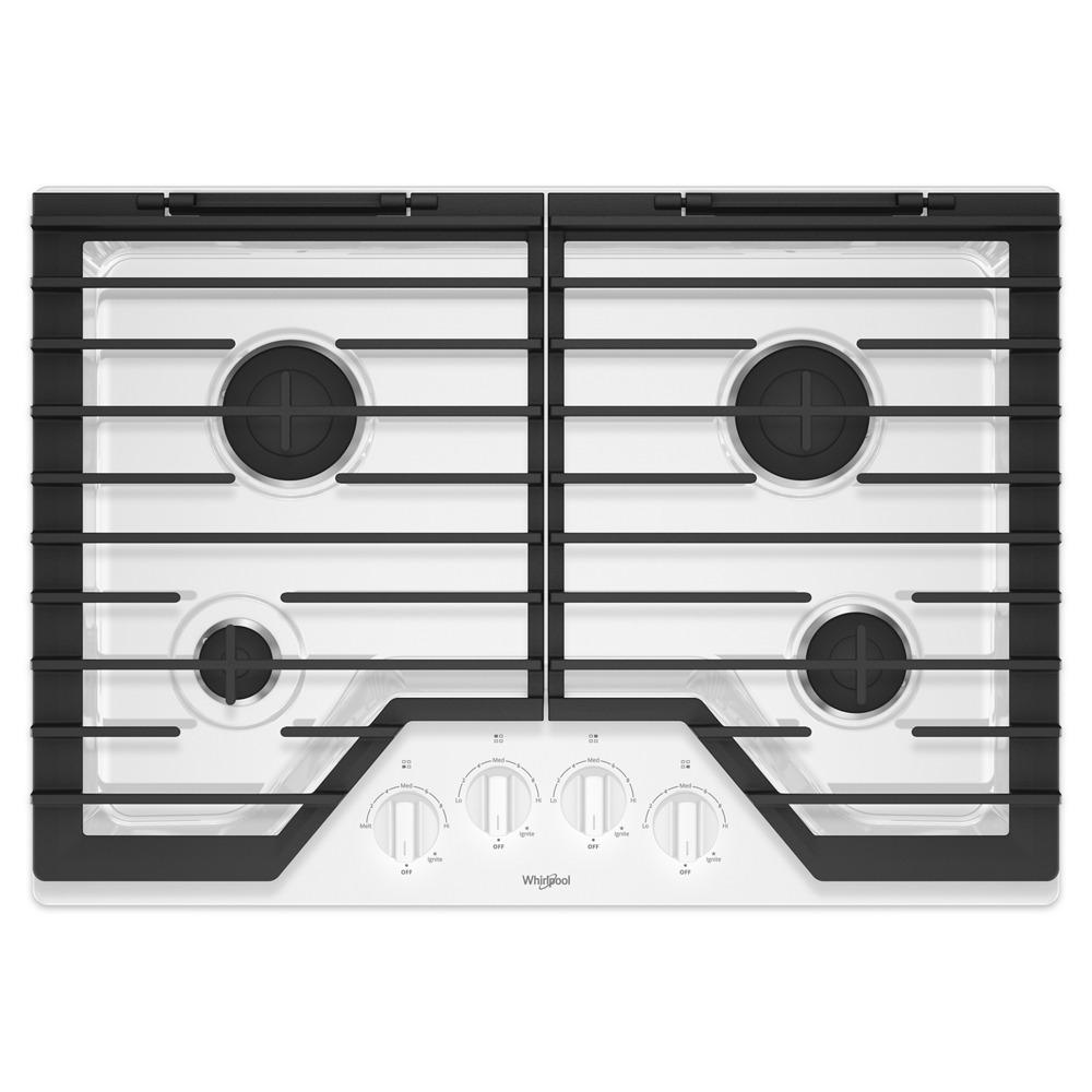 WHIRLPOOL WCG55US0HW 30-inch Gas Cooktop with EZ-2-Lift(TM) Hinged Cast-Iron Grates