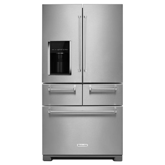 KITCHENAID KRMF706ESS 25.8 Cu. Ft. 36" Multi-Door Freestanding Refrigerator with Platinum Interior Design