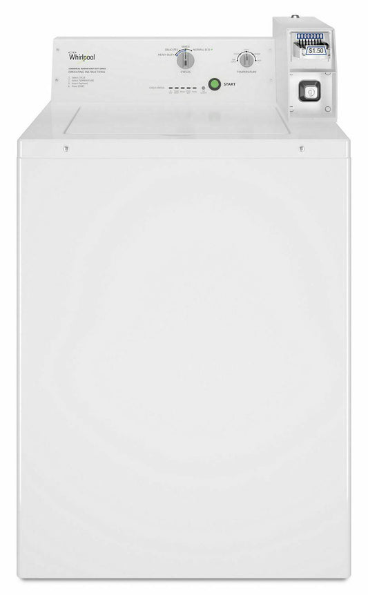 WHIRLPOOL CAE2745FQ Commercial Top-Load Washer, Coin Equipped - White