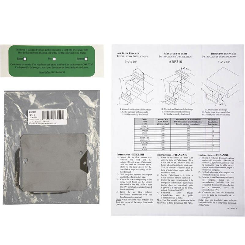 BROAN ARP310 Air Flow Reducer, 3-1/4" x 10" (sold in a pack of 5)